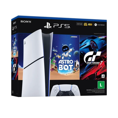 PlayStation 5 Edição Digital 825GB 1 Controle Branco Sony com 2 Jogos